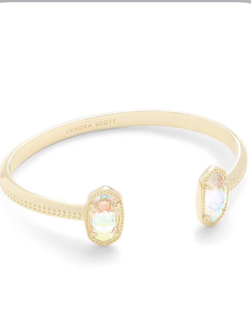 NWT Kendra Scott Dichroic Elton Cuff Bracelet Gold - Picture 2 of 5